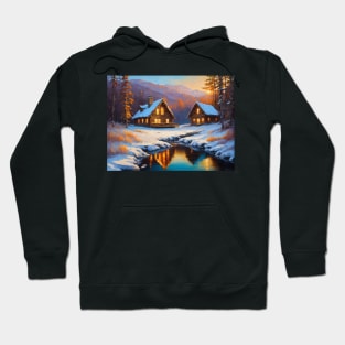 Cabins in the Winter Hoodie